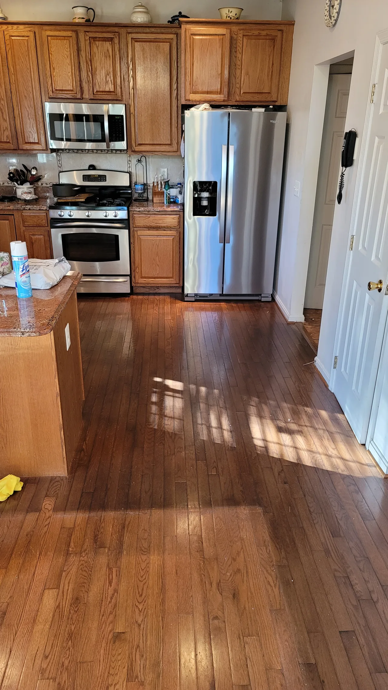 Wood floor cleaning before - Total Cleaning Service