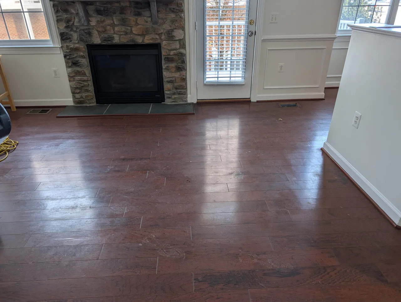 Wood Floor Cleaning before - Total Cleaning Service